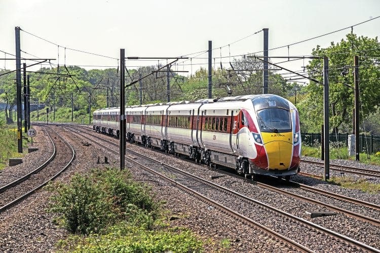 London Kings Cross to Leeds passing Brookmans Park with the first revenue earning service for an LNER Azuma.